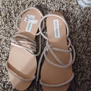 Steve Madden Women's Rhinestone Sandals - Silver